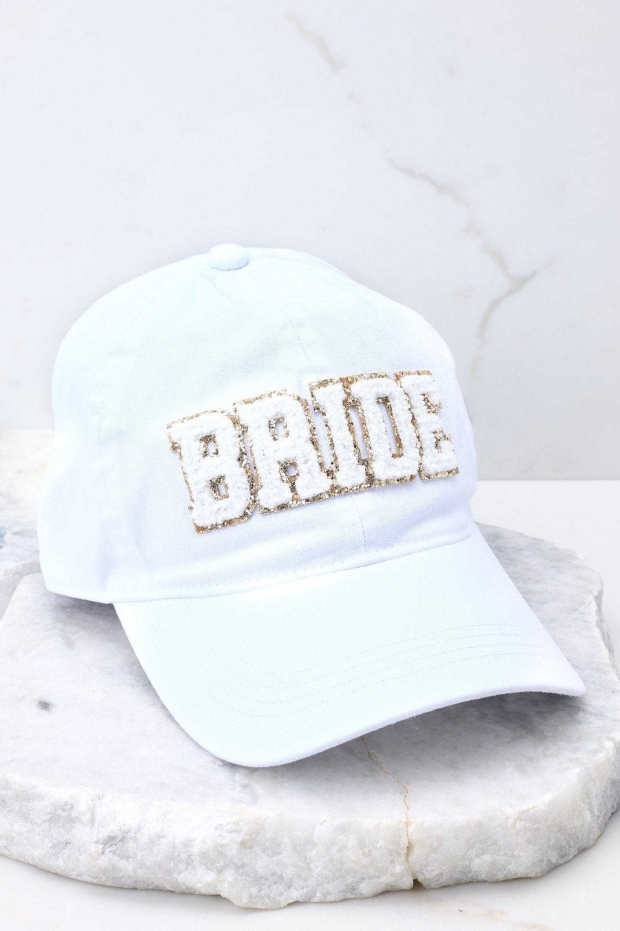 Accessories Red Dress Hats | To The Altar Embroidered Hat White