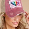 Accessories Red Dress Hats | Rainbows And Weekends Distressed Cap Pink