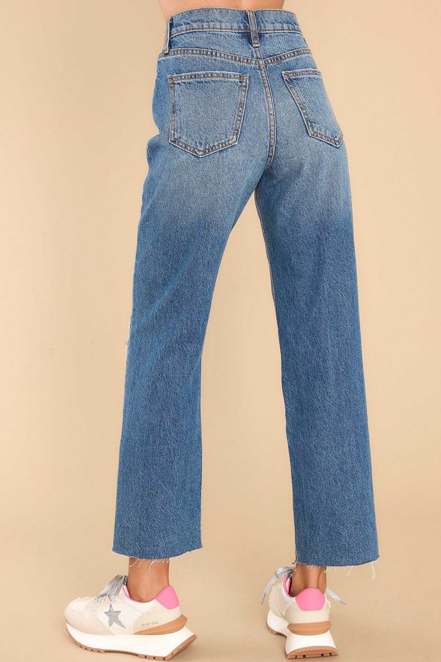 Clothing Red Dress Distressed Denim | My Happy Dance Wash Distressed Jeans Medium