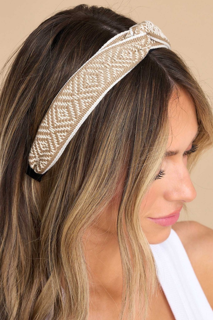 Accessories Red Dress Hair Accessories | The Feel Of Sunshine Headband Taupe
