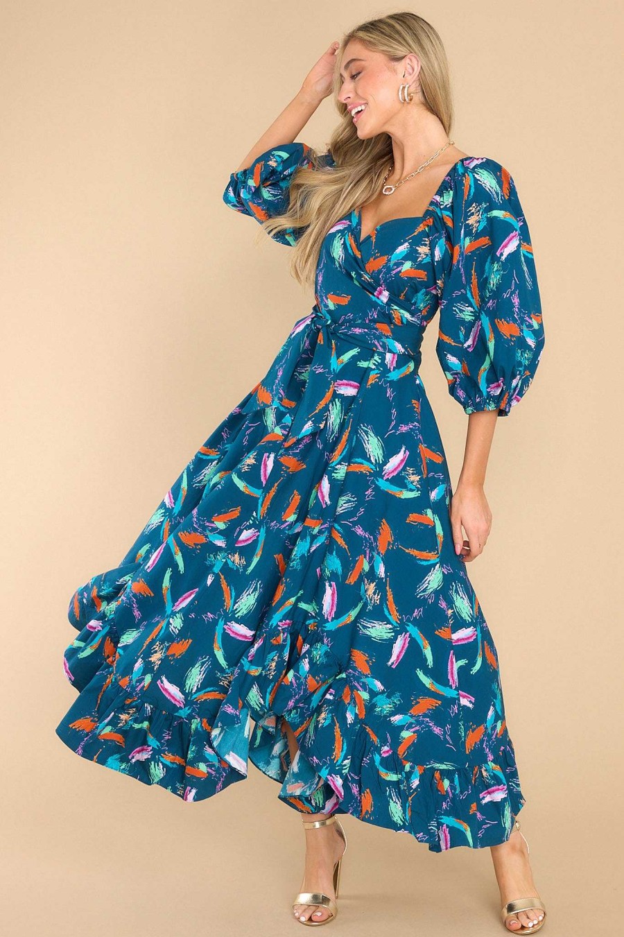 Clothing Alivia Midi Dresses | Lisa Dress Scribble Burst Navy