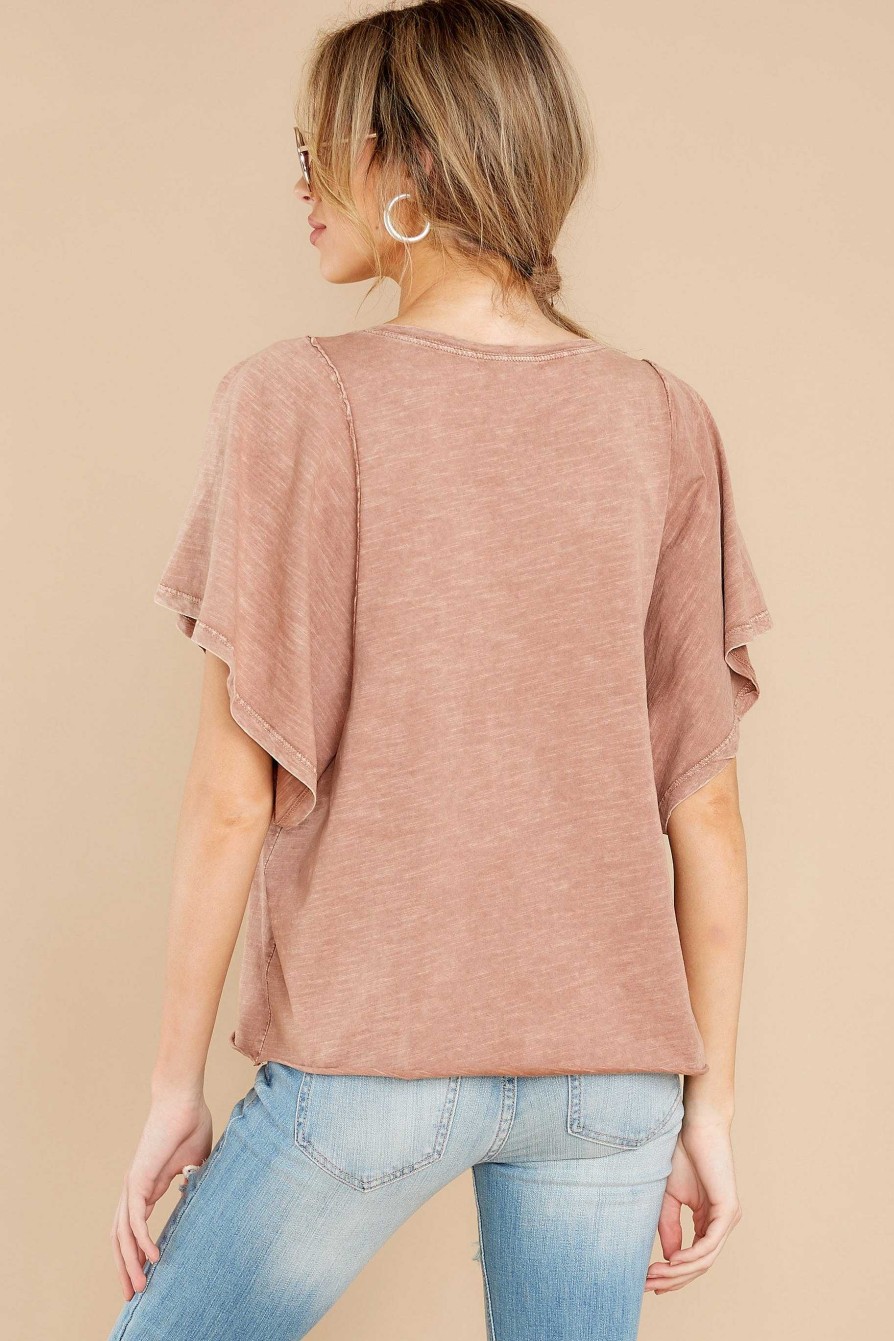 Clothing Red Dress Tees | Just A Memory Top Mauve