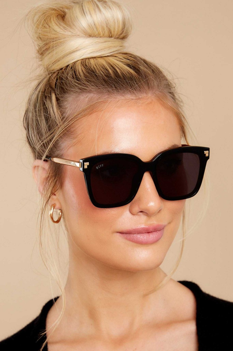 Accessories DIFF Sunglasses | Bella Iv Grey Sunglasses Black