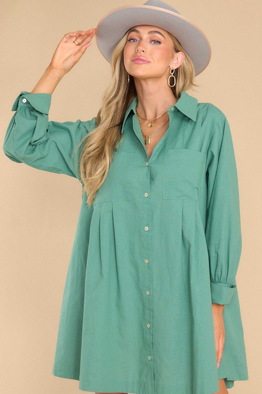 Clothing Aura Mini Dresses | Game Changer Dress Green