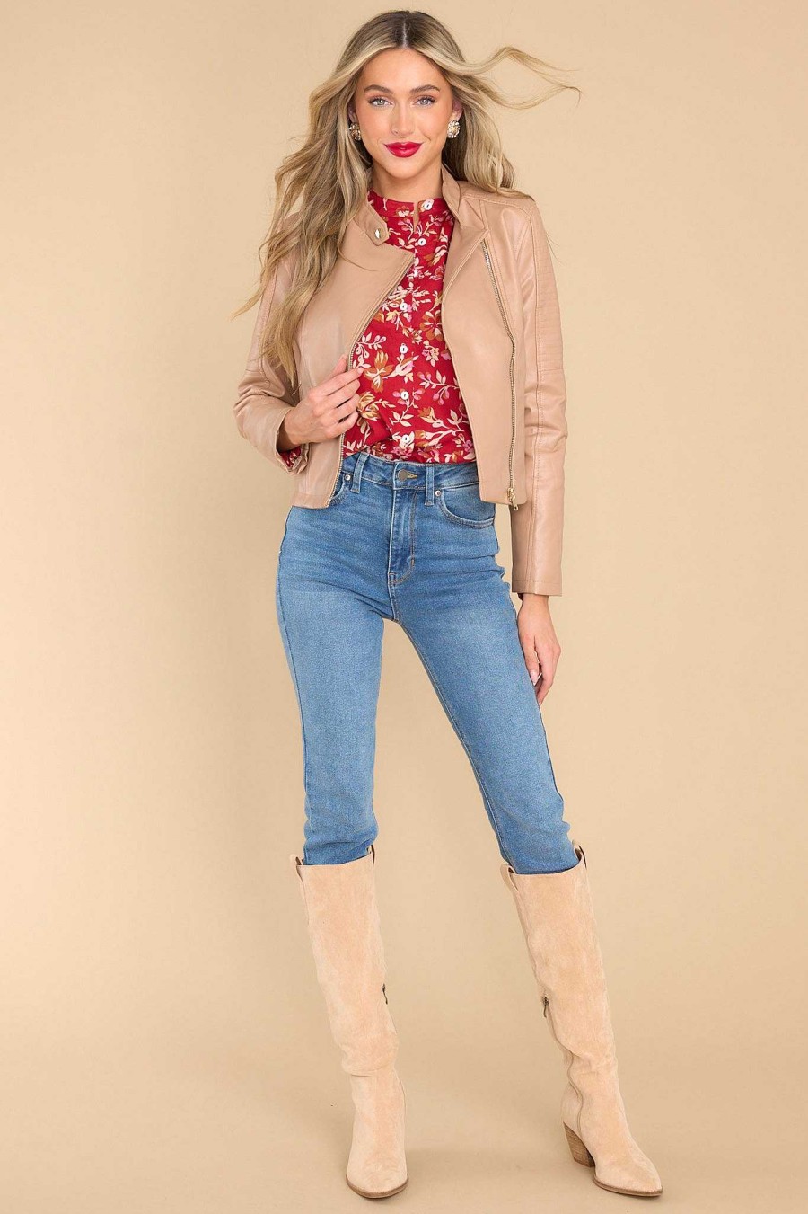 Clothing Olivia James The Label Blouses & Shirts | Emory Lodge Floral Top Red