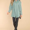 Clothing Red Dress Casual Tops | Word To The Wise Plaid Top Forest Green