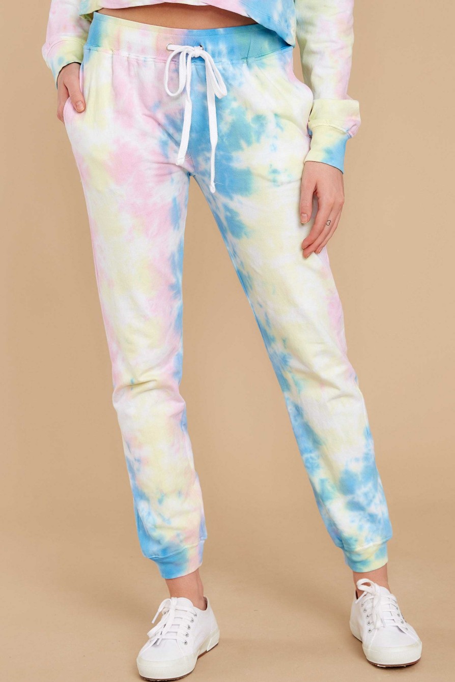 Clothing Red Dress Loungewear Bottoms | Totally Worth It Tie Dye Joggers Pastel Pink