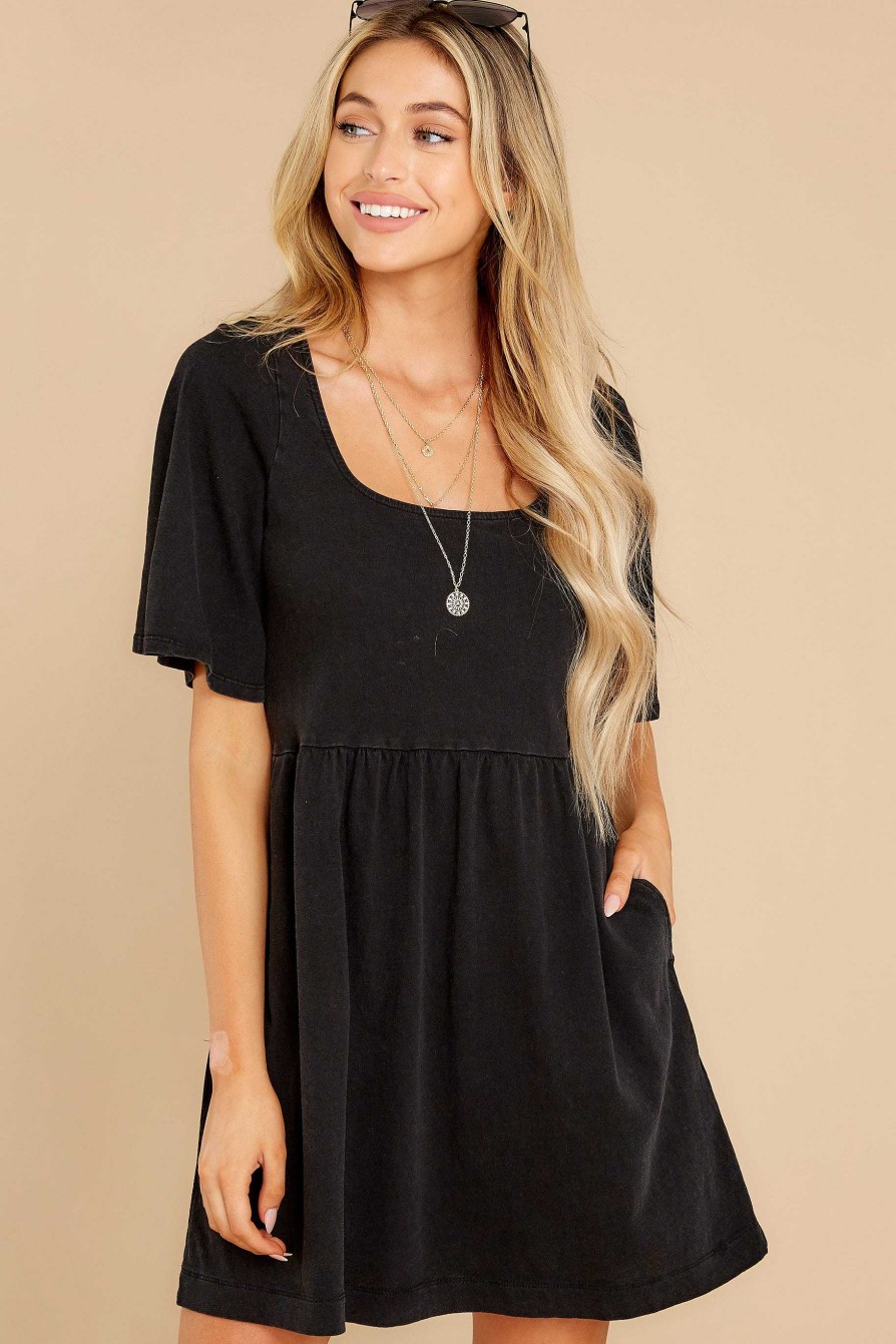 Clothing Z Supply Mini Dresses | Prairie Jersey Dress Black