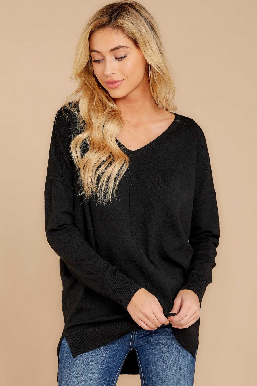Clothing Red Dress Sweaters | Keep Things Simple Sweater Black
