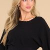 Clothing Olivia James The Label Casual Tops | Cleo Rib Knit Sweater Black