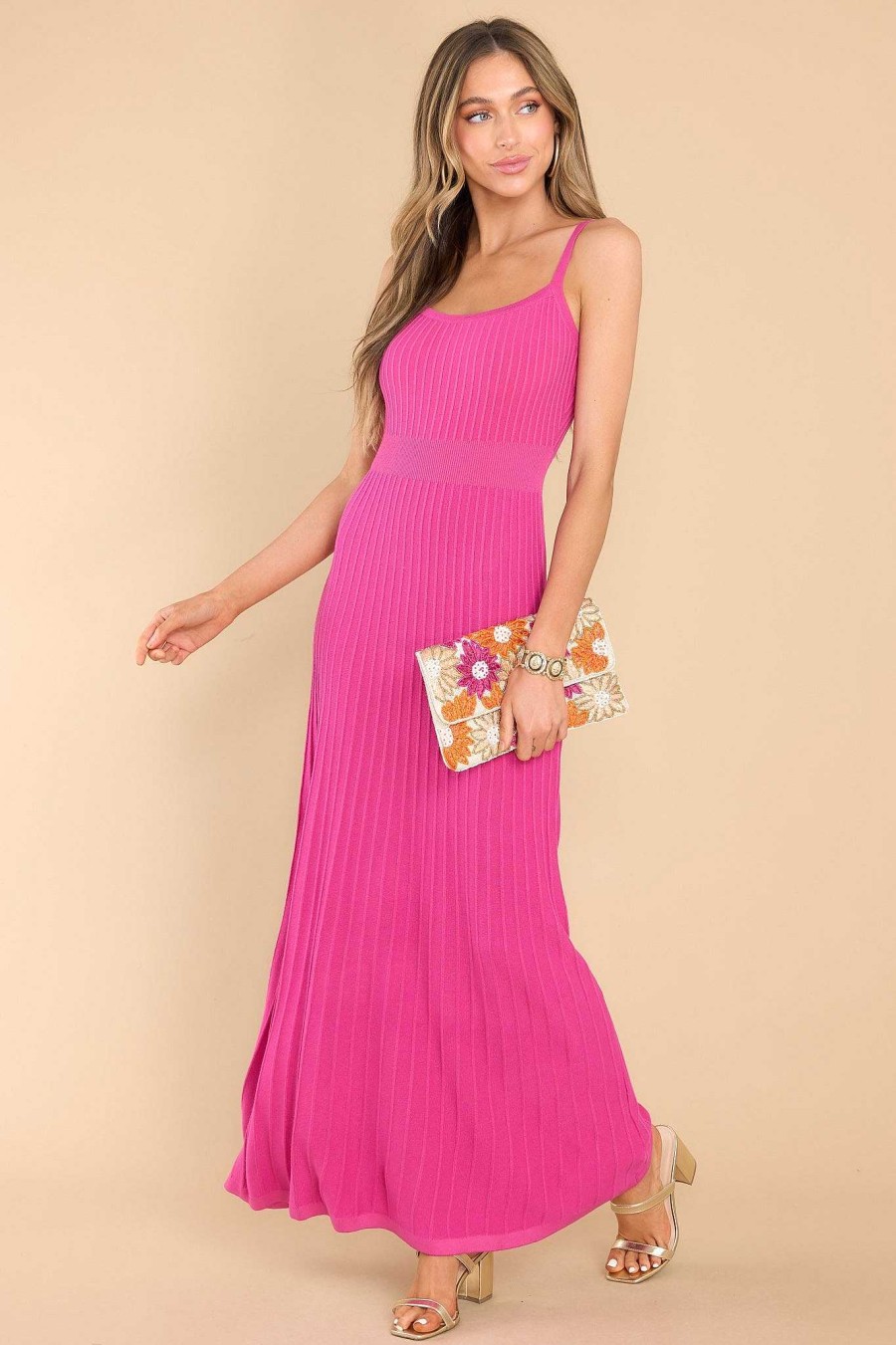 Clothing Red Dress Maxi Dresses | Skip In My Step Maxi Dress Hot Pink