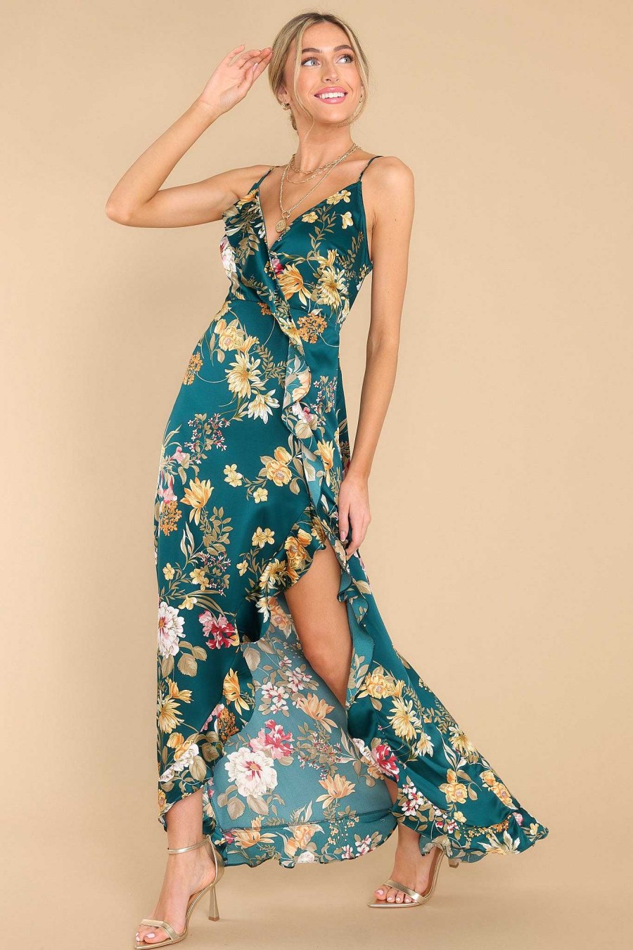 Clothing Red Dress Maxi Dresses | Up To You Maxi Dress Emerald