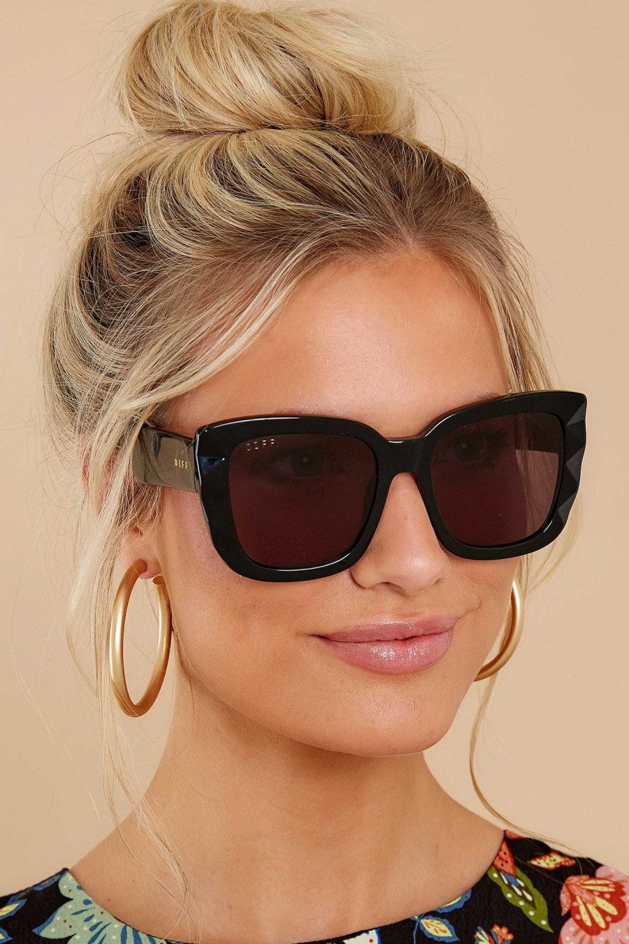 Accessories DIFF Sunglasses | Dana Grey Sunglasses Black