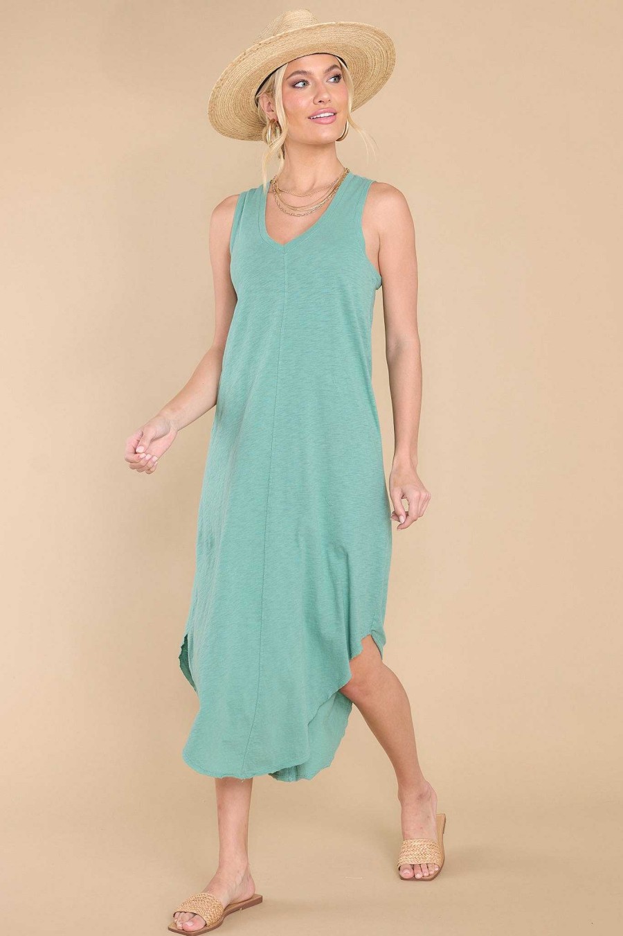 Clothing Z Supply Midi Dresses | Reverie Cactus Midi Dress Light Green