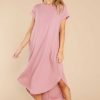 Clothing Red Dress Midi Dresses | Come Away With Me Midi Dress Mauve Blush
