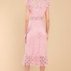 Clothing Red Dress Midi Dresses | Love'S High Hopes Crochet Midi Dress Blush Pink