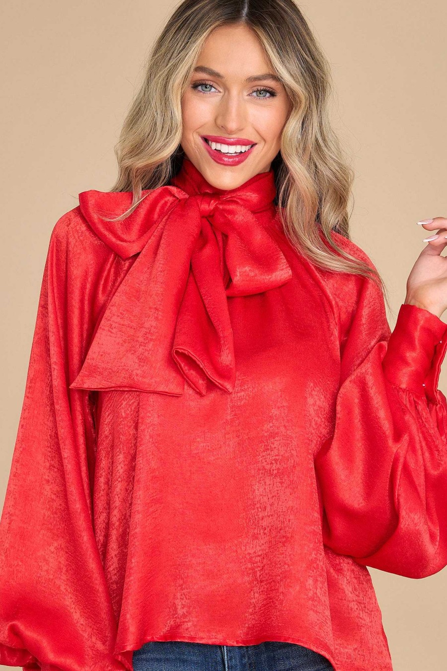 Clothing Aura Blouses & Shirts | World Class Top Red