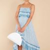 Clothing Aura Midi Dresses | Newest Adventure Print High-Low Dress Blue