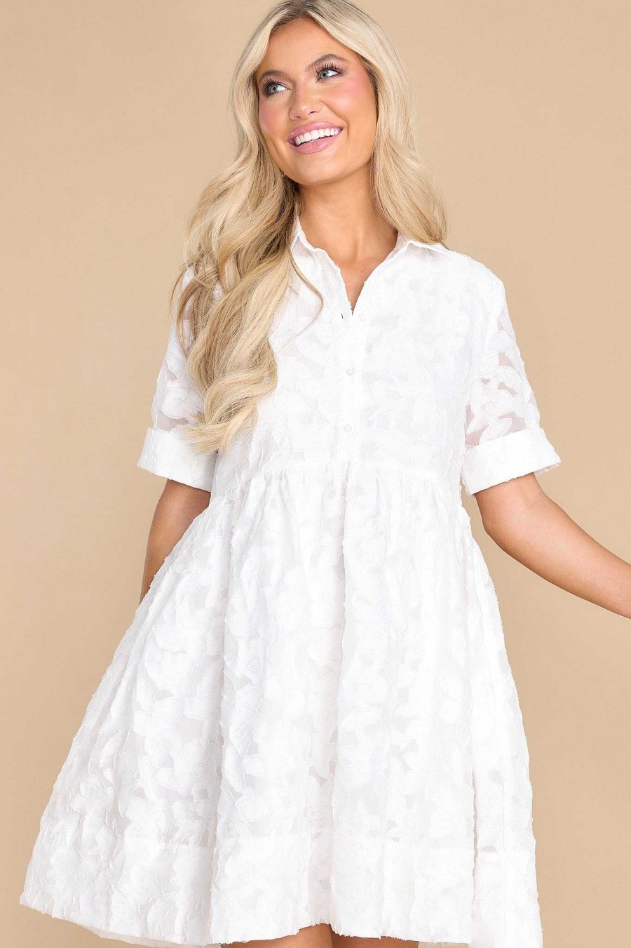 Clothing Aura Mini Dresses | Aim For The Sky Dress White
