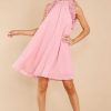 Clothing Aura Mini Dresses | Blissful Romance Dress Pink