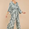 Clothing Red Dress Jumpsuits | Stylish Adventure Leaf Print Jumpsuit Green