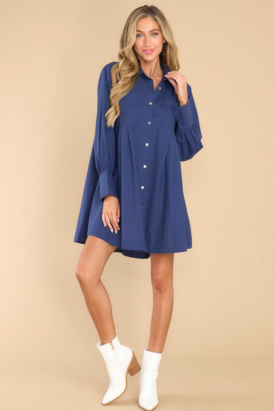 Clothing Aura Mini Dresses | Game Changer Dress Navy
