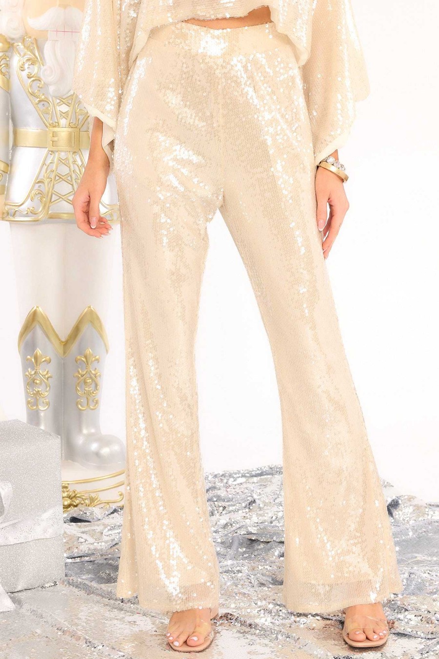 Clothing Red Dress Pants | Dancing Time Flare Pants Ivory