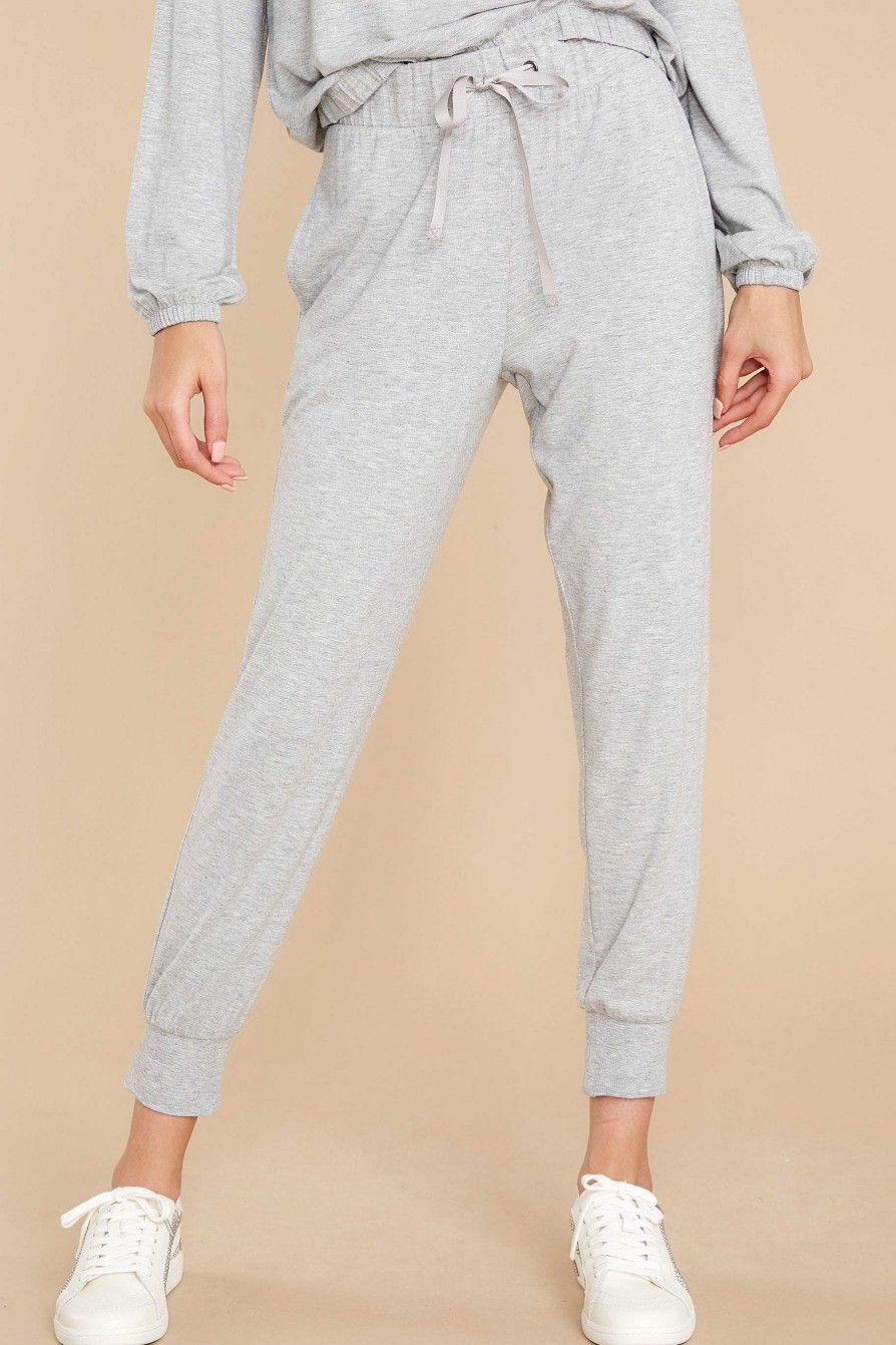 Clothing Z Supply Loungewear Bottoms | Laine Whisper Jersey Joggers Heather Grey