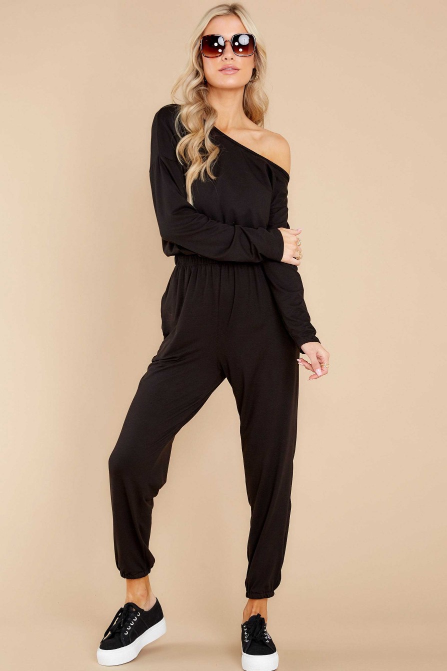Clothing Red Dress Jumpsuits | Shared Memories Jumpsuit Black