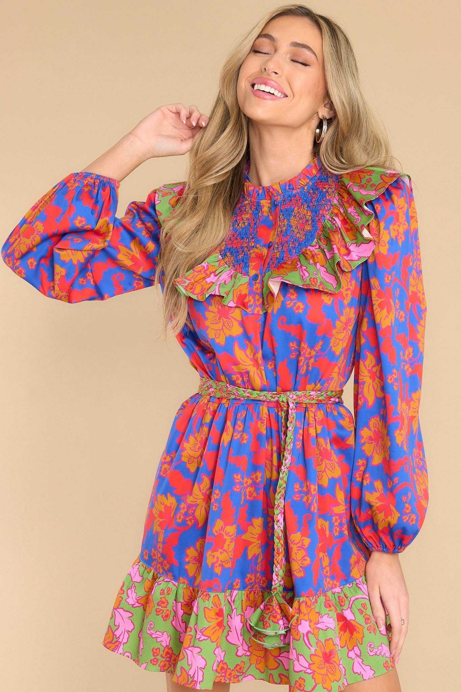 Clothing Alden Adair Mini Dresses | Sutton Cobalt Tea Party Dress Royal Blue