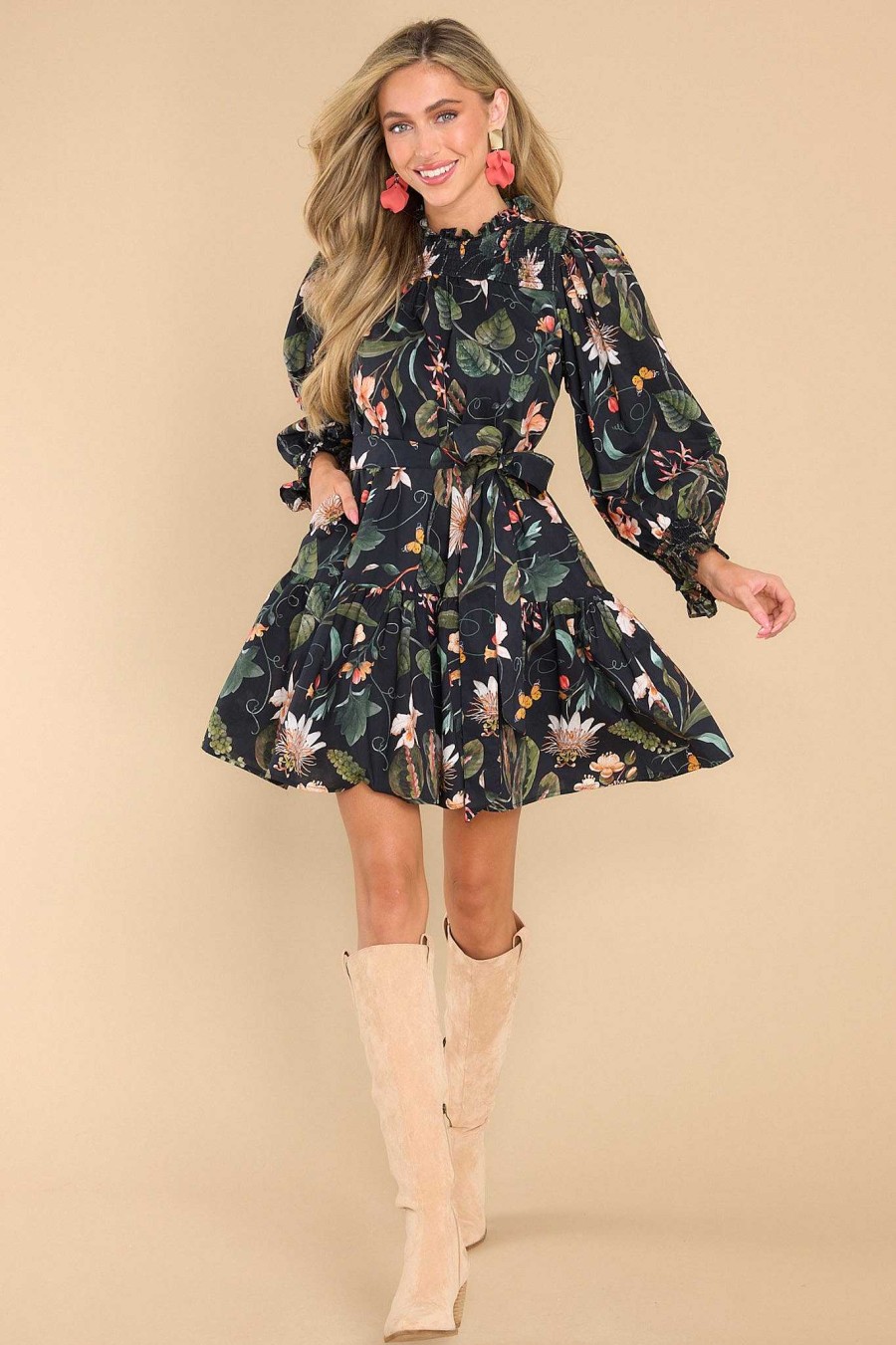 Clothing Olivia James The Label Mini Dresses | Lucy Exotica Dress Black