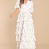 Clothing Red Dress Floral Dresses | Yearning For Love Floral Print Maxi Dress Ivory