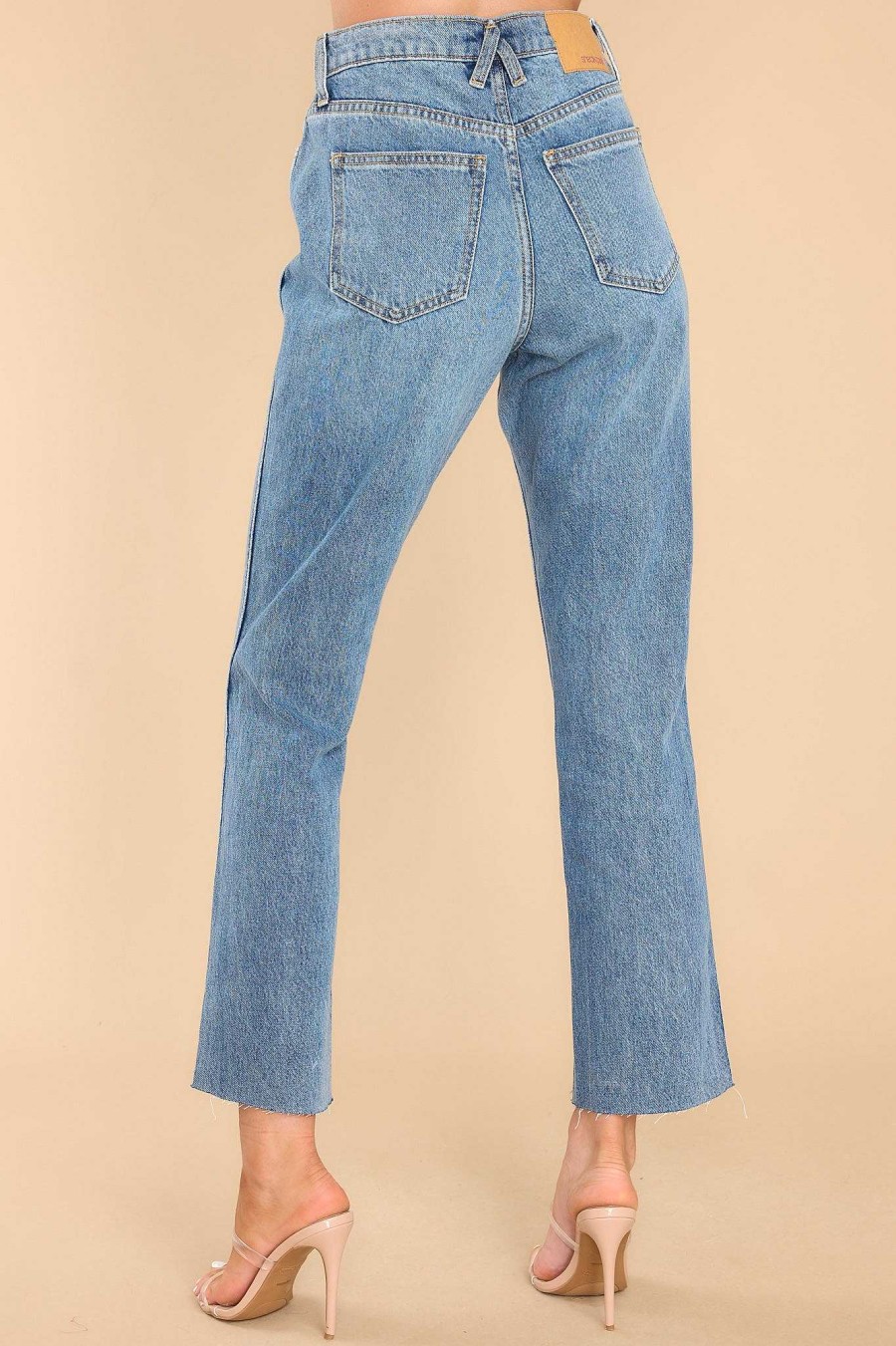 Clothing Red Dress Cropped Denim | Ready For A Change Wash Straight Leg Jeans Medium