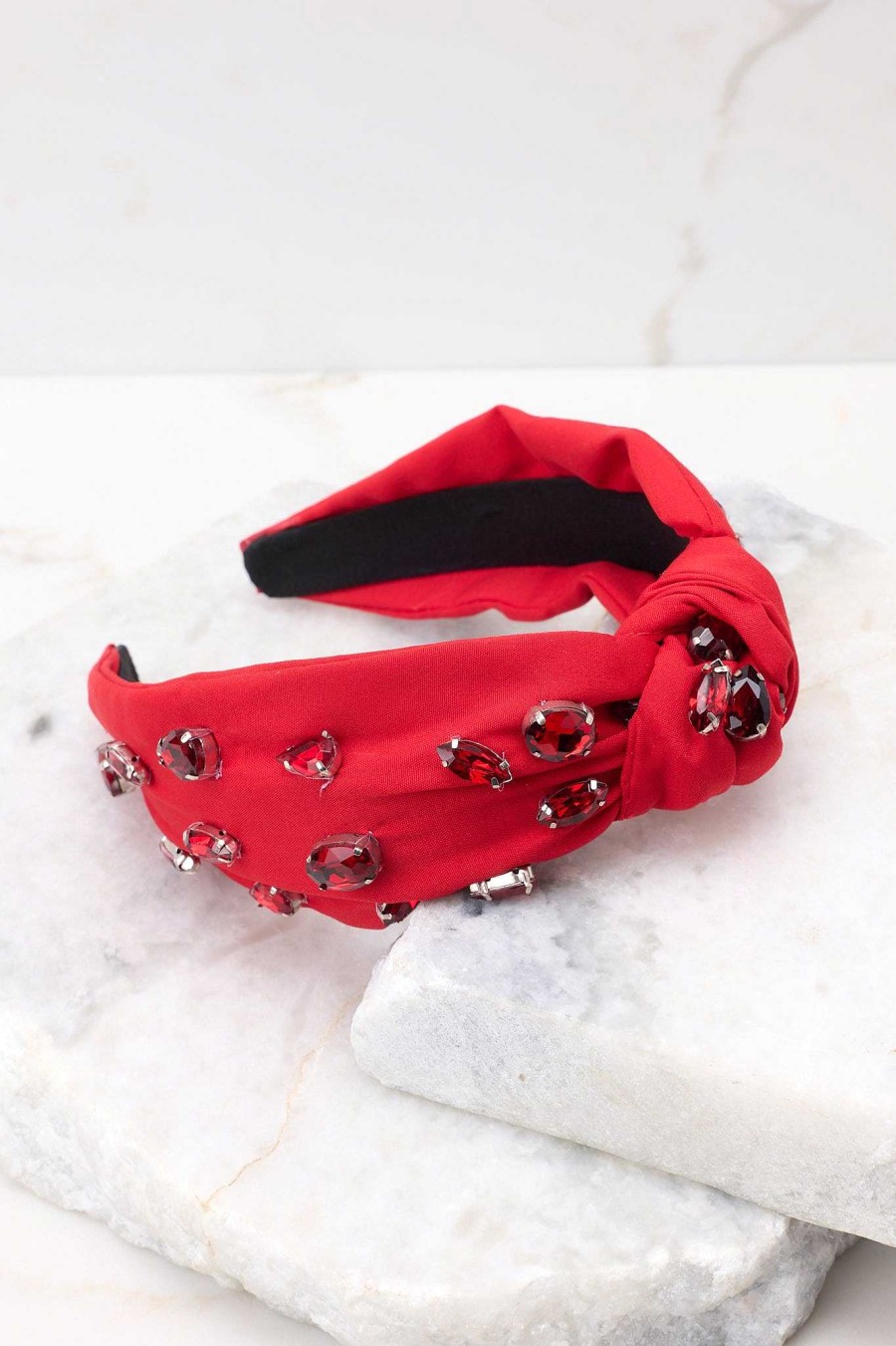 Accessories Red Dress Hair Accessories | Life Lessons Bejeweled Headband Red