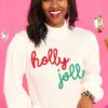 Clothing Red Dress Sweaters | Ho Ho Holiday Sweater White