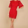 Clothing Red Dress Mini Dresses | Heart Of Mine Lace Dress Red
