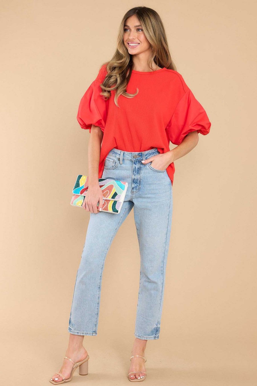 Clothing Red Dress Casual Tops | Forever True Top Red