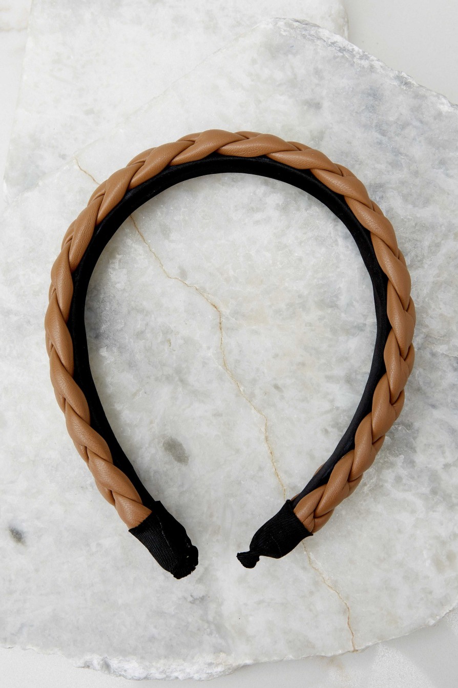 Accessories Red Dress Hair Accessories | No Hard Feelings Headband Tan