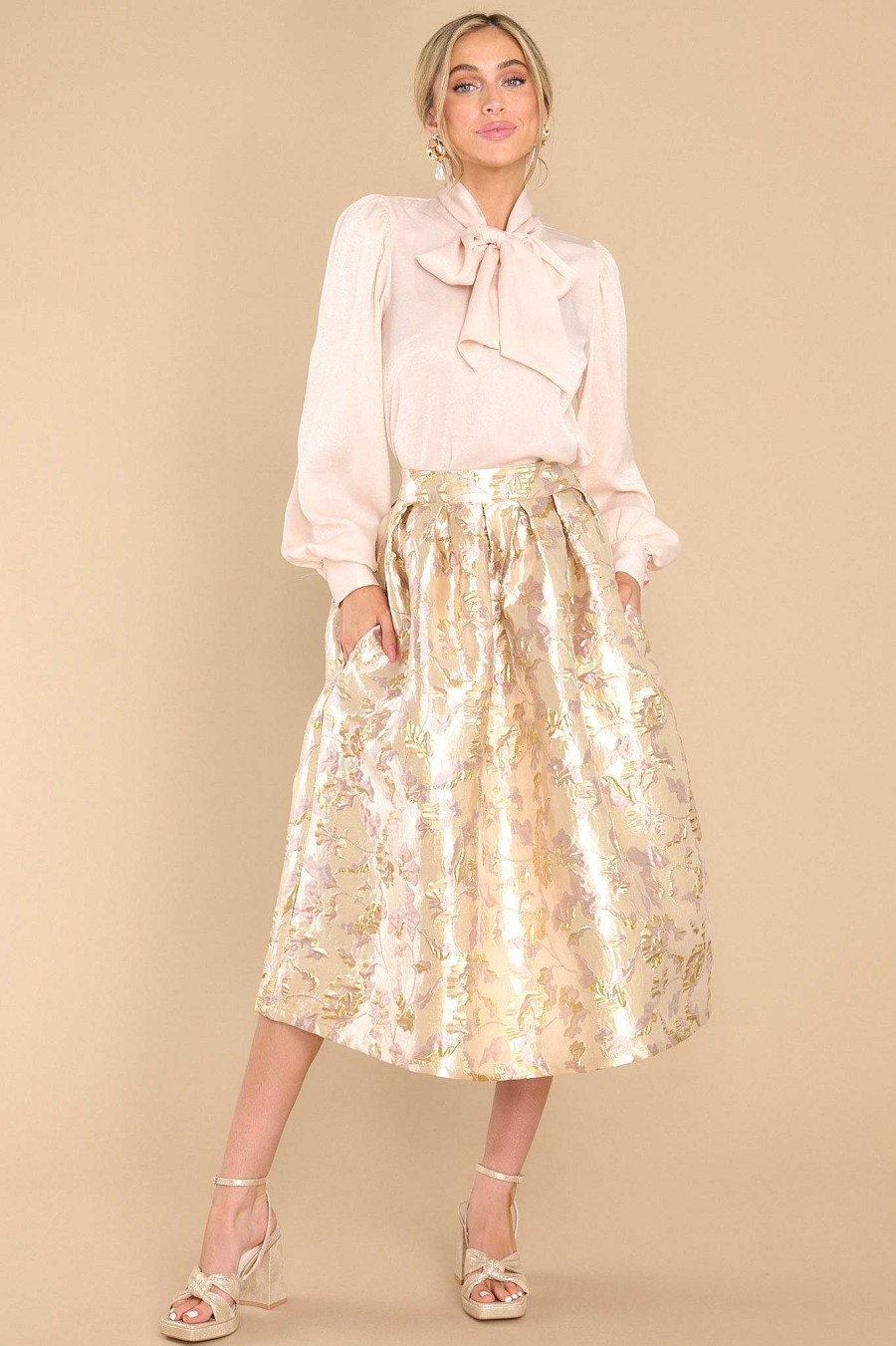 Clothing Aura Skirts | Forever Grateful Skirt Gold