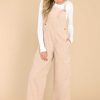 Clothing Red Dress Overalls | Stay Kind Corduroy Overalls Beige