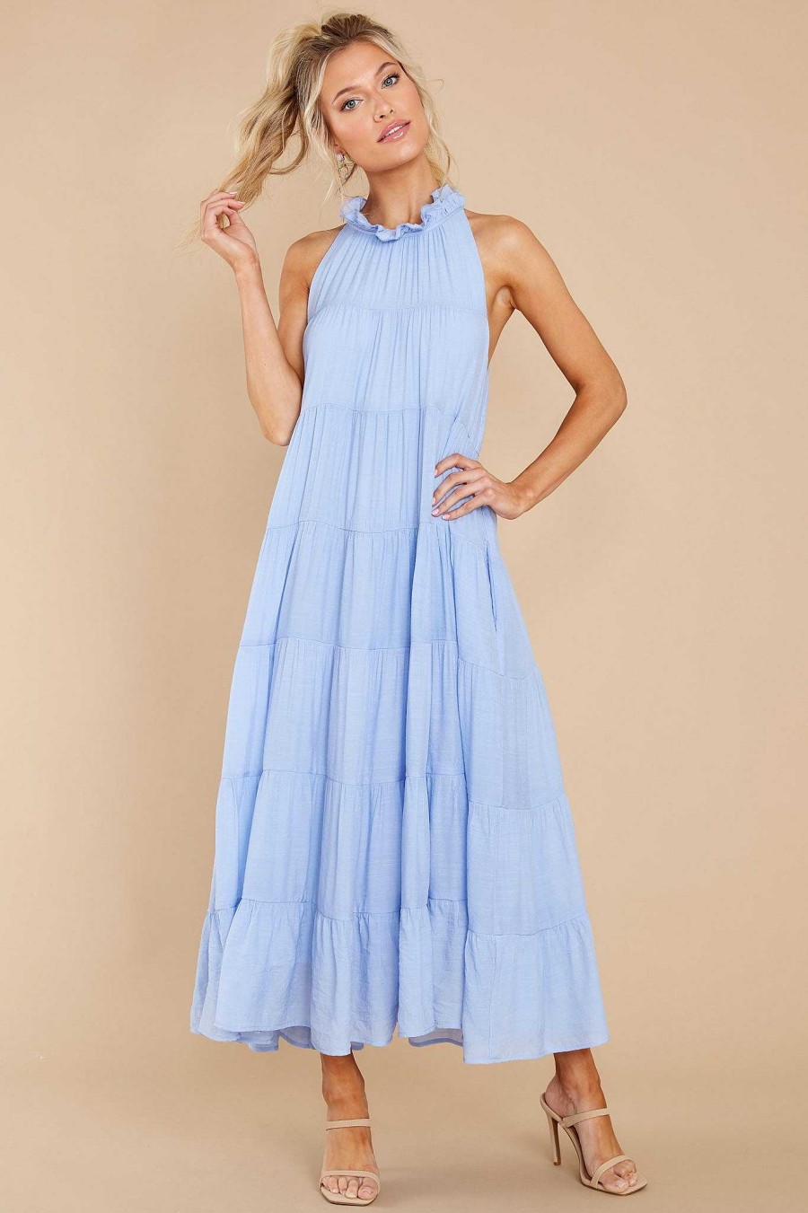 Clothing Red Dress Maxi Dresses | Take Me Dancing Maxi Dress Pale Blue
