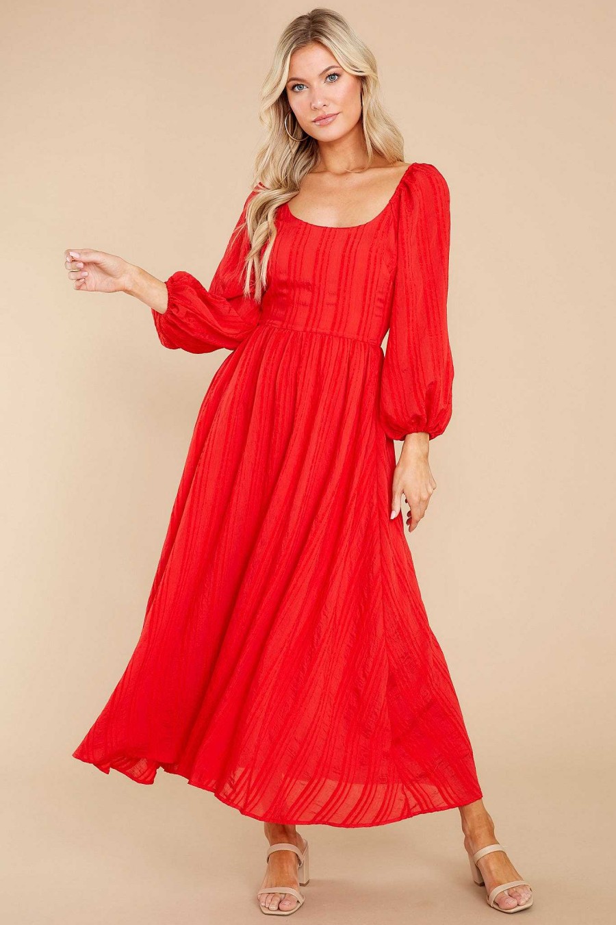 Clothing Aura Maxi Dresses | Daring Vision Maxi Dress Red