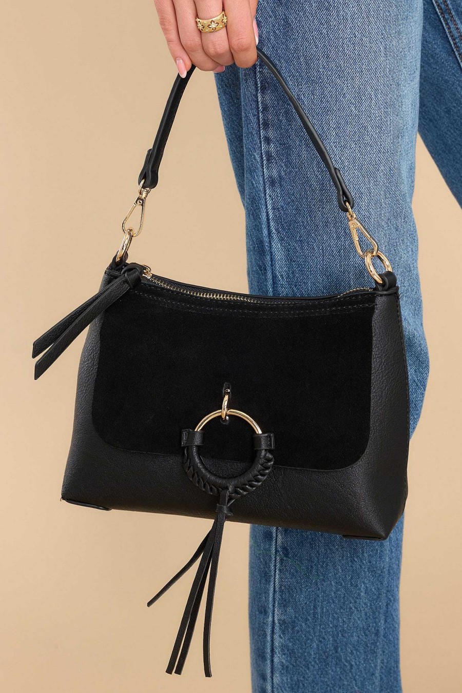 Accessories Red Dress Crossbody Bags | Take My Sweet Time Bag Black