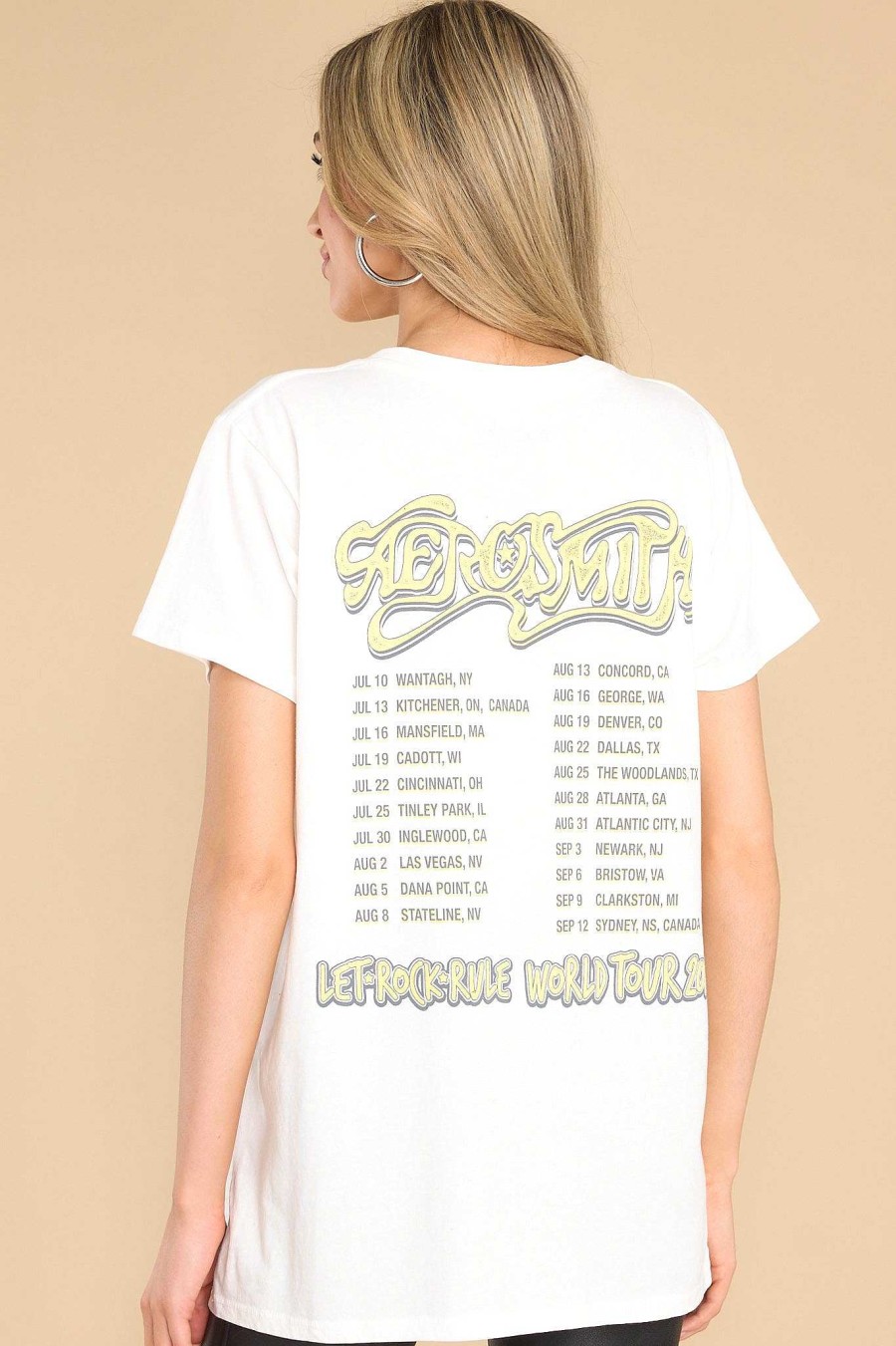 Clothing Recycled Karma Graphic Tees | Aerosmith World Tour 2014 Tee White