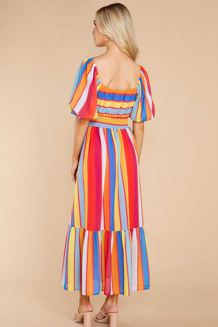 Clothing Red Dress Casual Dresses | Bring Her To Life Print Maxi Dress Rainbow