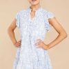 Clothing Red Dress Mini Dresses | Catch The Rain Floral Print Dress Light Blue