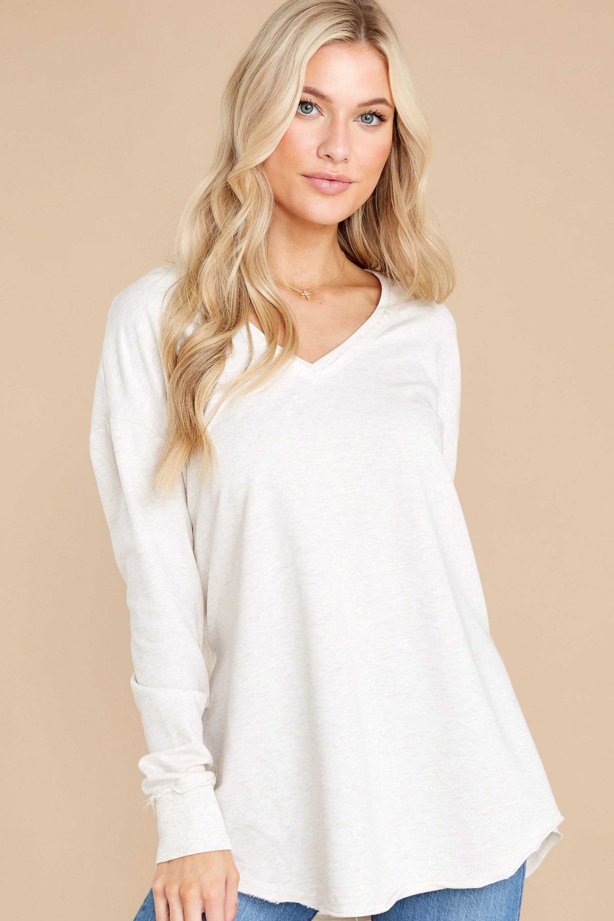 Clothing Z Supply Casual Tops | Light V-Neck Weekender Oatmeal