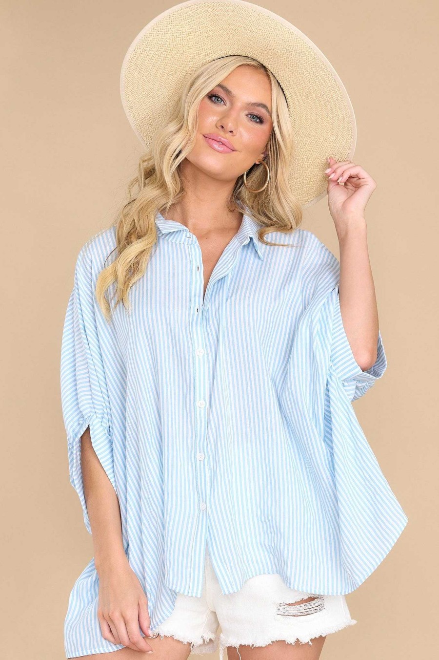 Clothing Red Dress Casual Tops | Change Your Stripes Top Blue