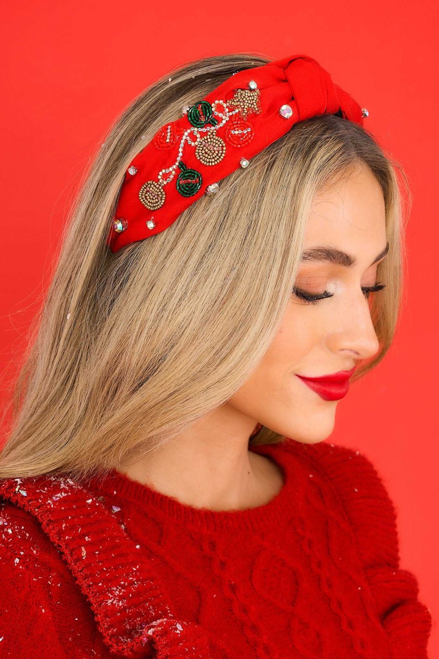 Accessories Red Dress Hair Accessories | Jingle Jewels Headband Red
