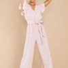 Clothing Aura Jumpsuits | Living In Your Mind Gingham Jumpsuit Pink